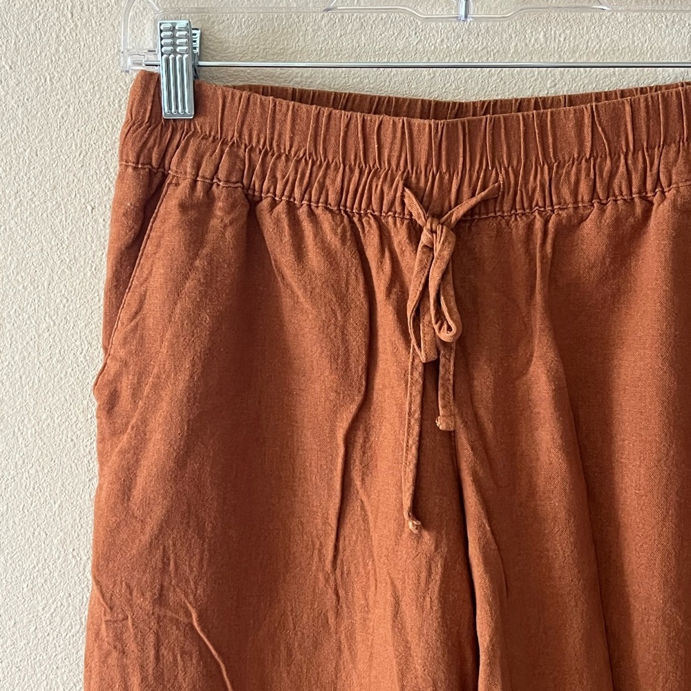 Women’s Linen Drawstring Pants (Rust)